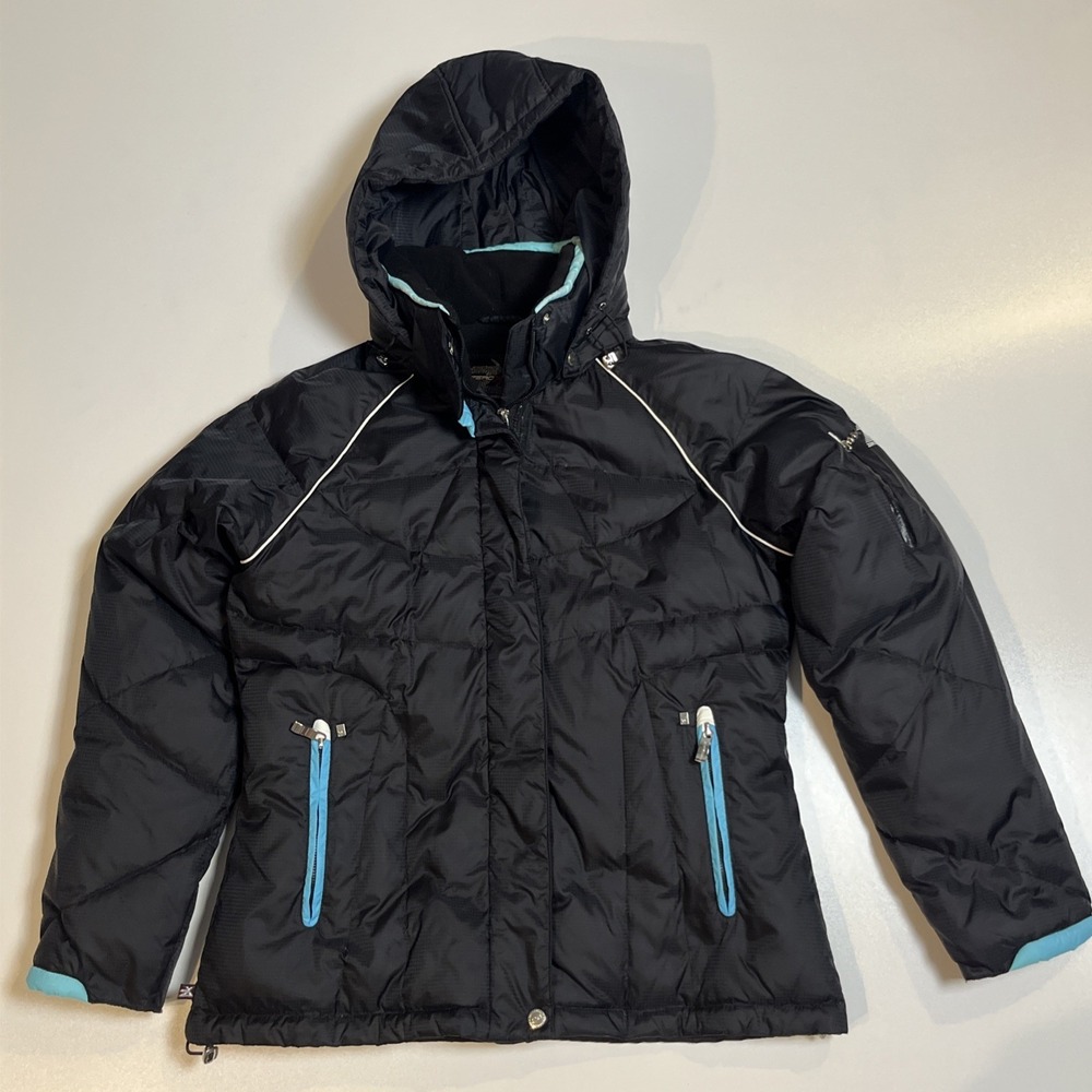 ZeroXposure y2k Down Puffer Coat M Jacket w/Detachable Hood & iPod/Cell Pocket